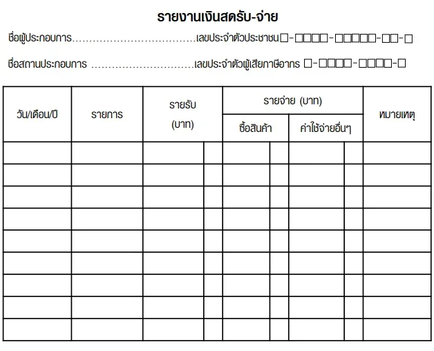รายงานเงินสดรับ-จ่าย